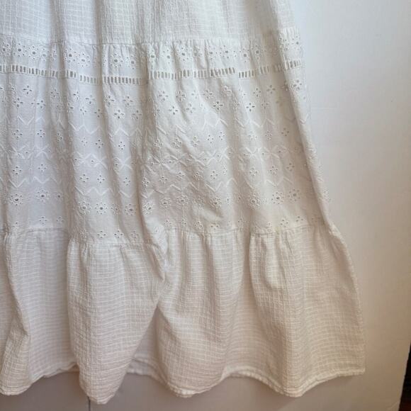 Zara Tiered Midi Dress White Size Small - Picture 6 of 11